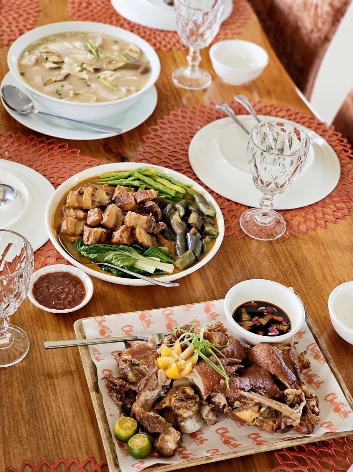 A spread of Filipino dishes at Cherish Restaurant, Masbate City